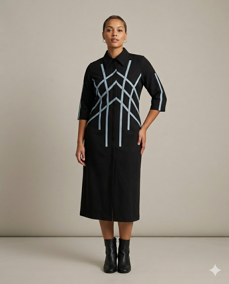 Cyber Grid Midi
Dress