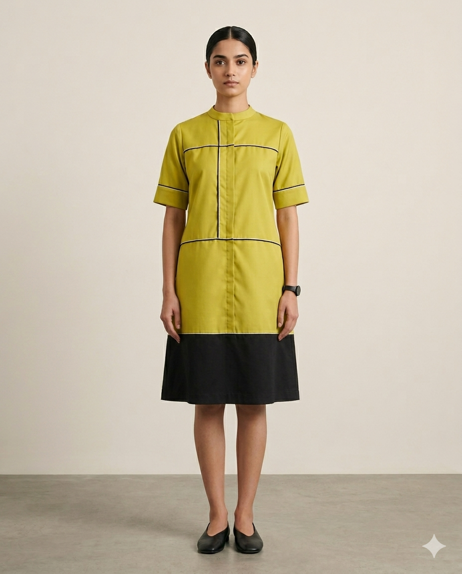 Color-Grid Shift Dress