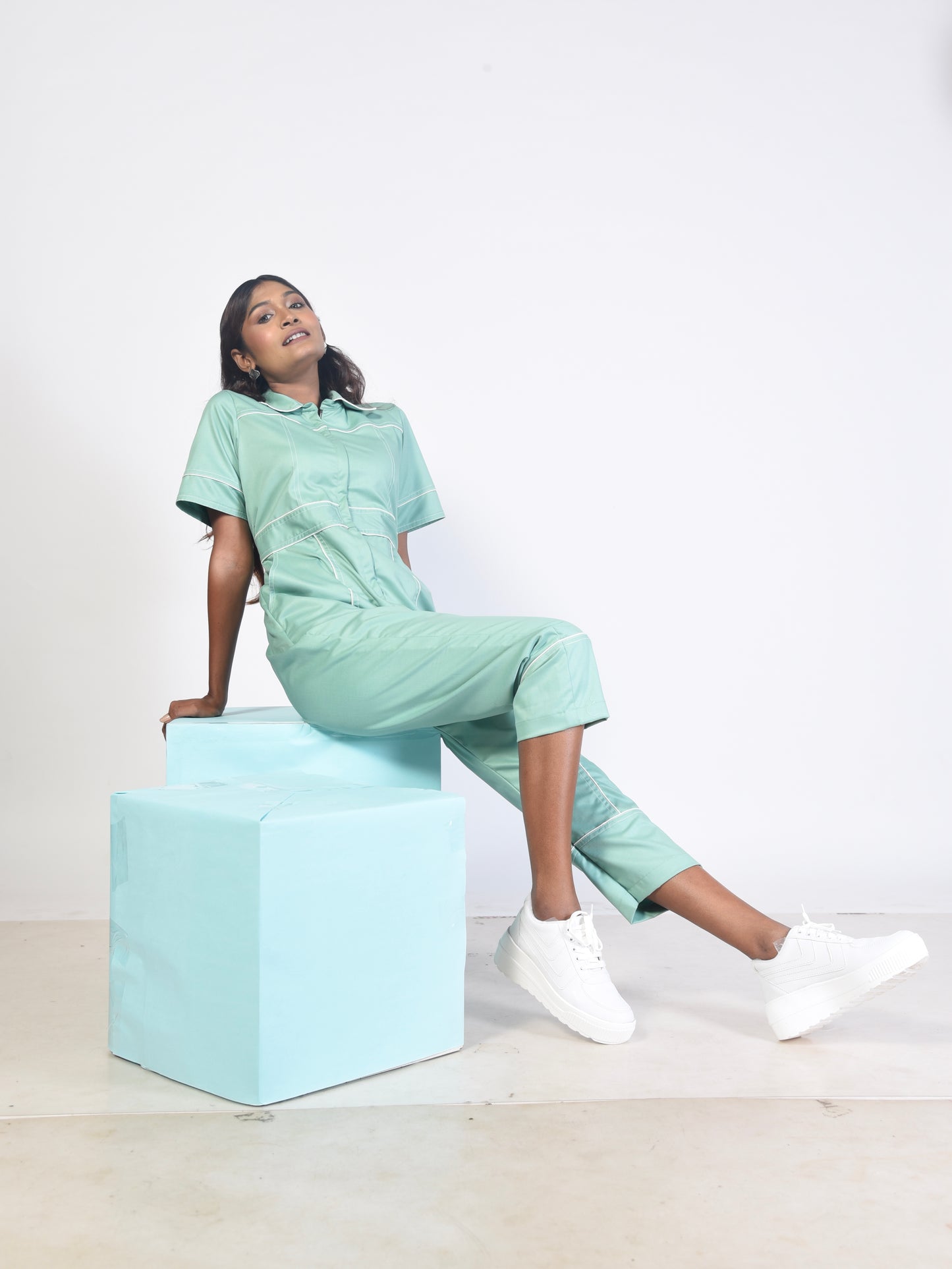 Mint Utility Jumpsuit