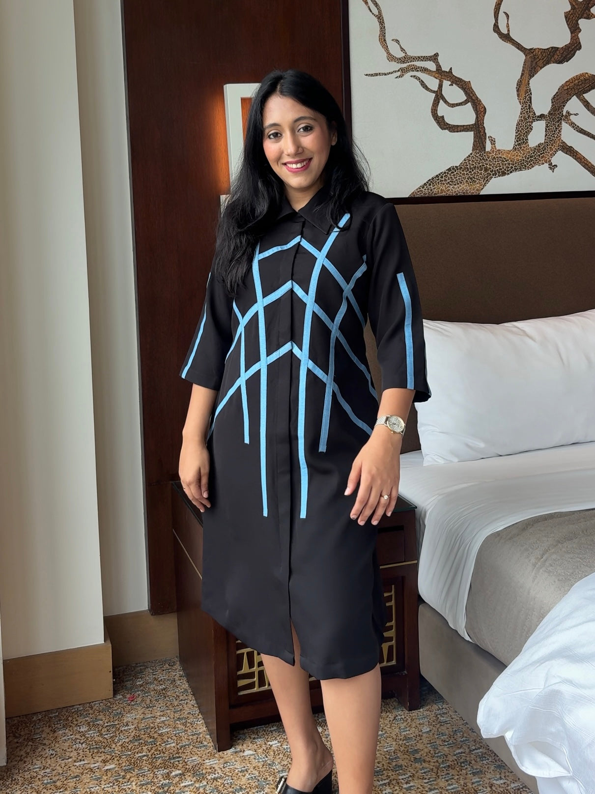 Cyber Grid Midi
Dress