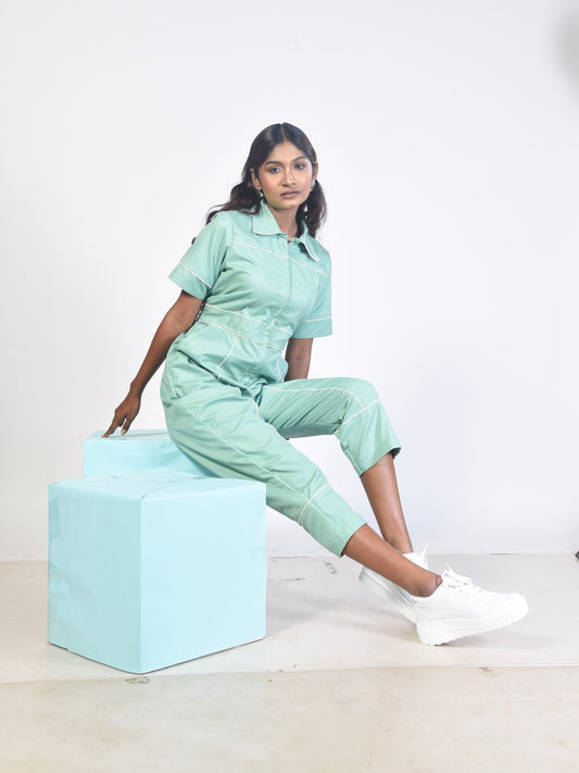 Mint Utility Jumpsuit
