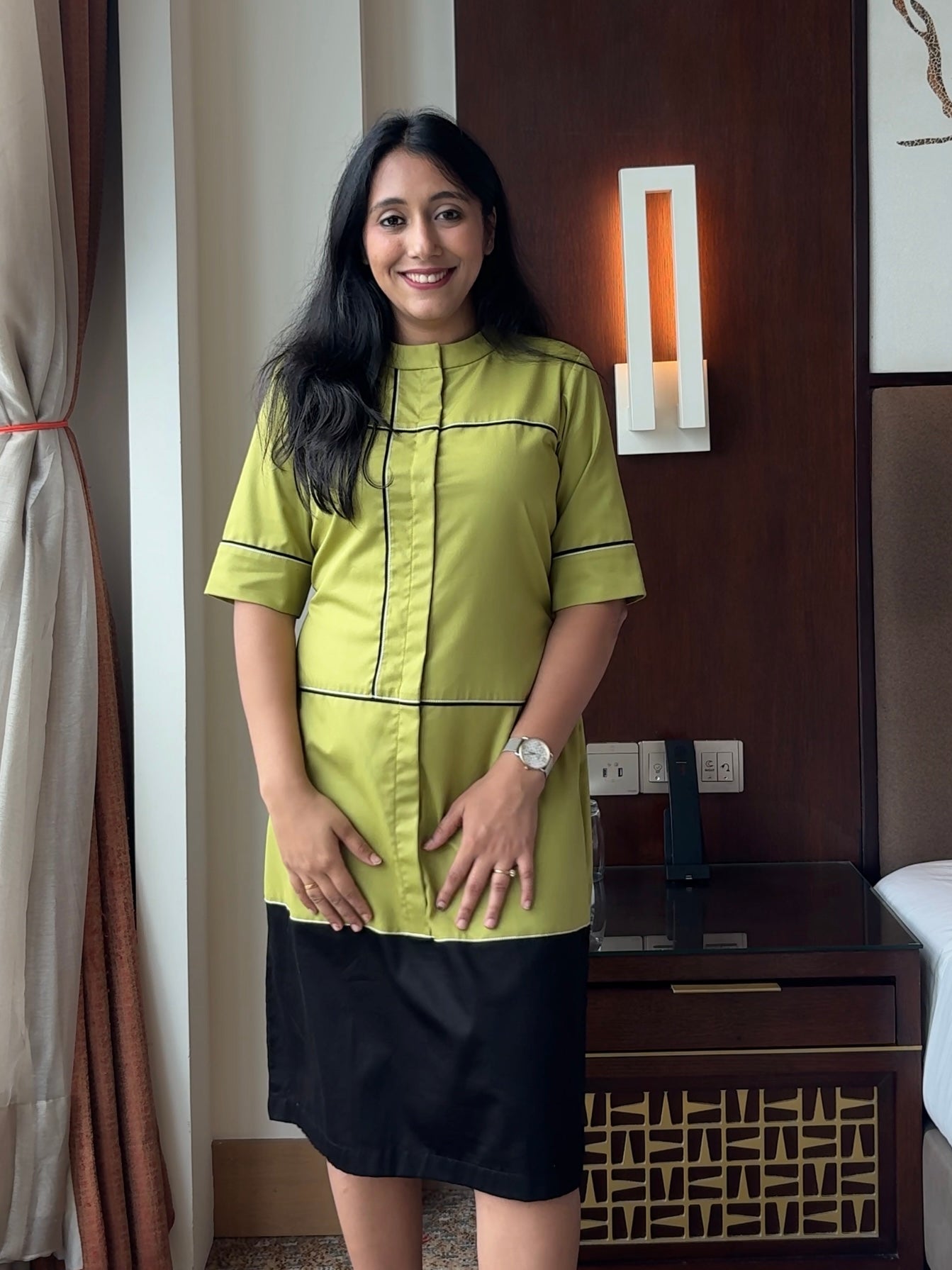 Color-Grid Shift Dress